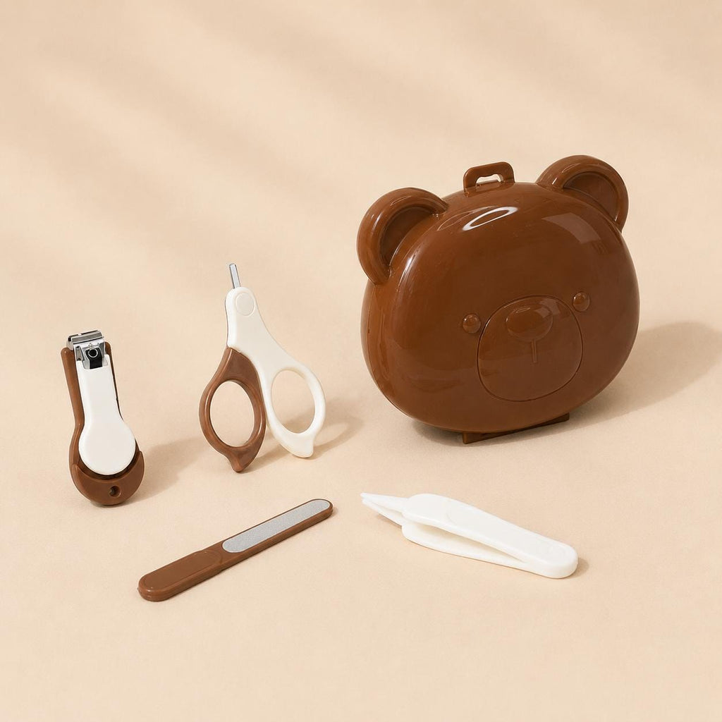 Baby Nail Care Kit | Bear Grooming Set, Clippers, Scissors, File, Tweezers