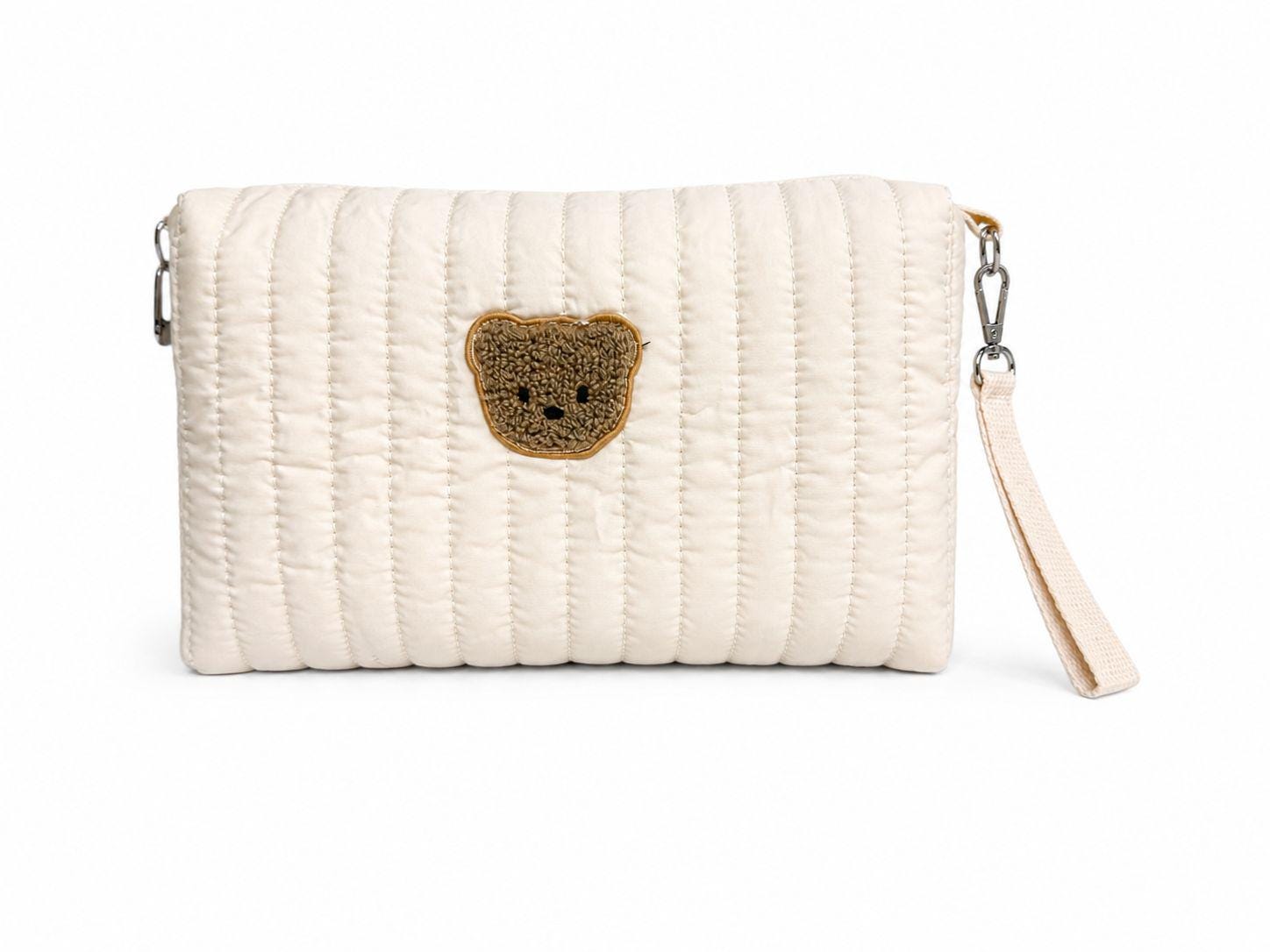 Luxury Teddy Bear Baby Hospital Bag | Quilted Diaper Bag | Neutral Baby Bag | Baby Shower Gift | New Mom Essentials | Travel Tote