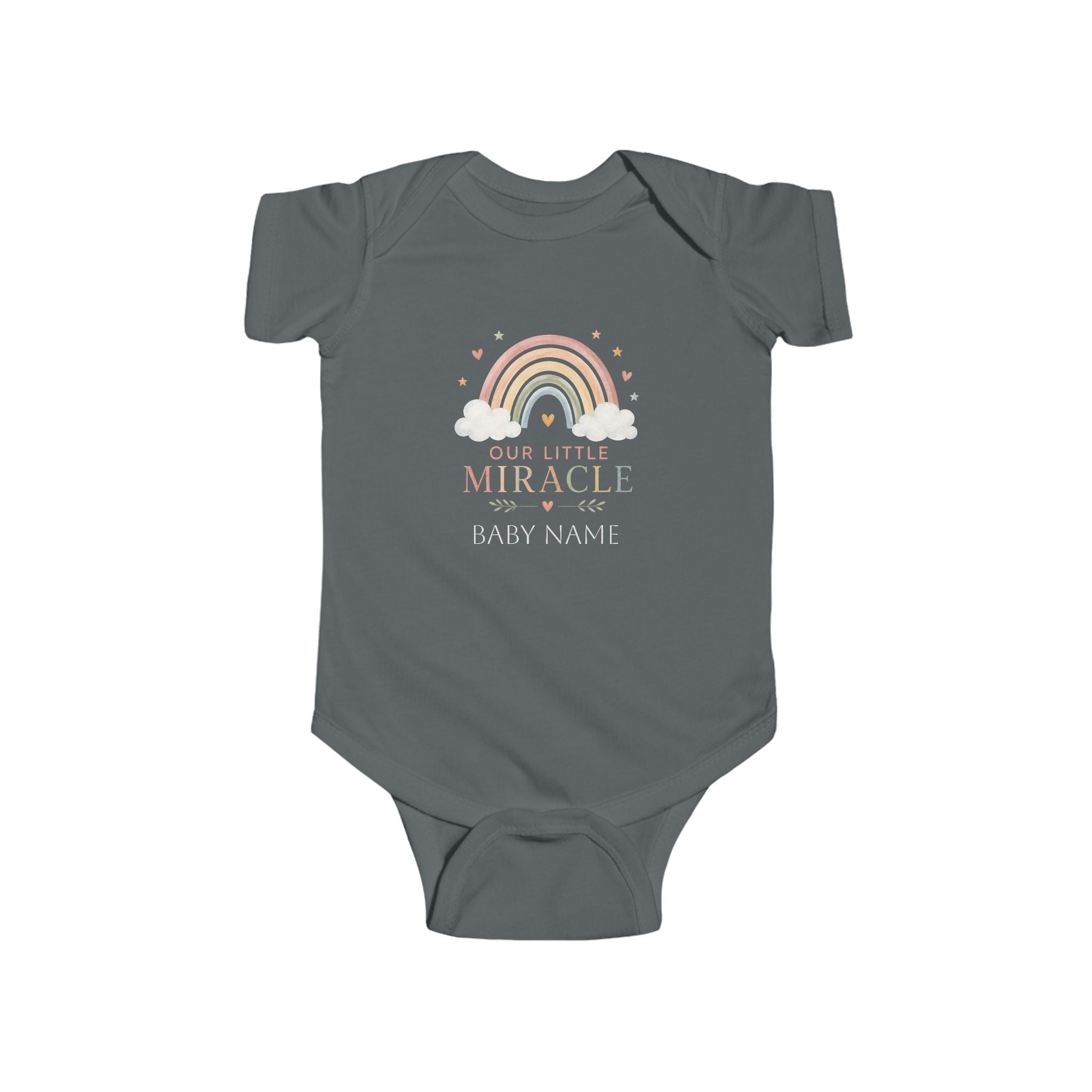 Our Little Miracle rainbow infant bodysuit | customizable baby name