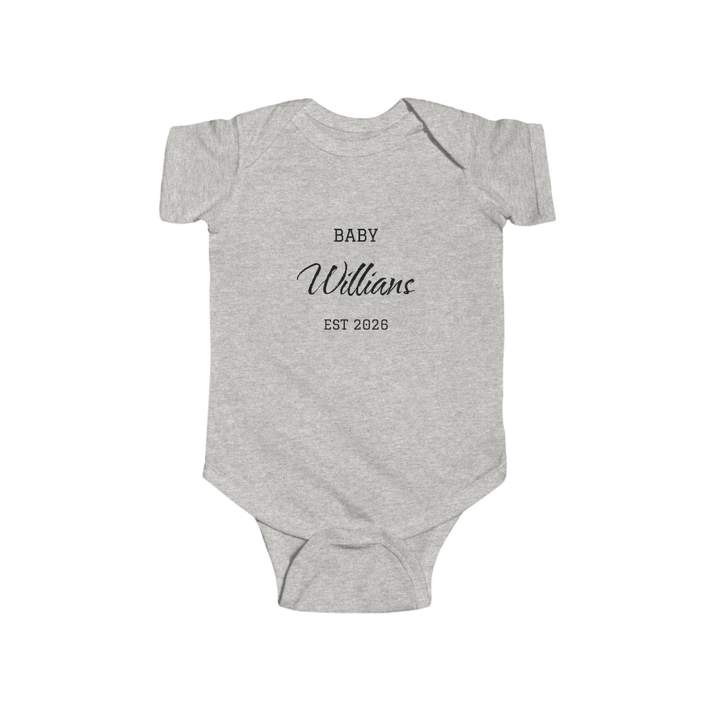 Personalized Baby Last Name Bodysuit, Pregnancy Announcement Onesie, Expected Due Date Baby Outfit, Custom Baby Gift