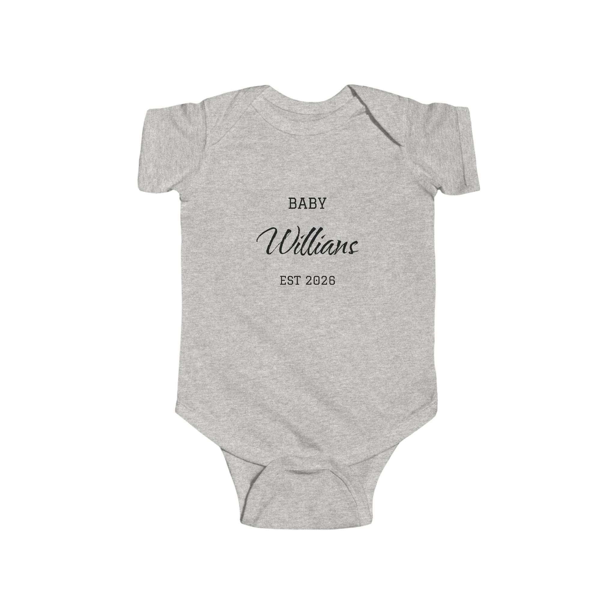 Personalized Baby Last Name Bodysuit, Pregnancy Announcement Onesie, Expected Due Date Baby Outfit, Custom Baby Gift