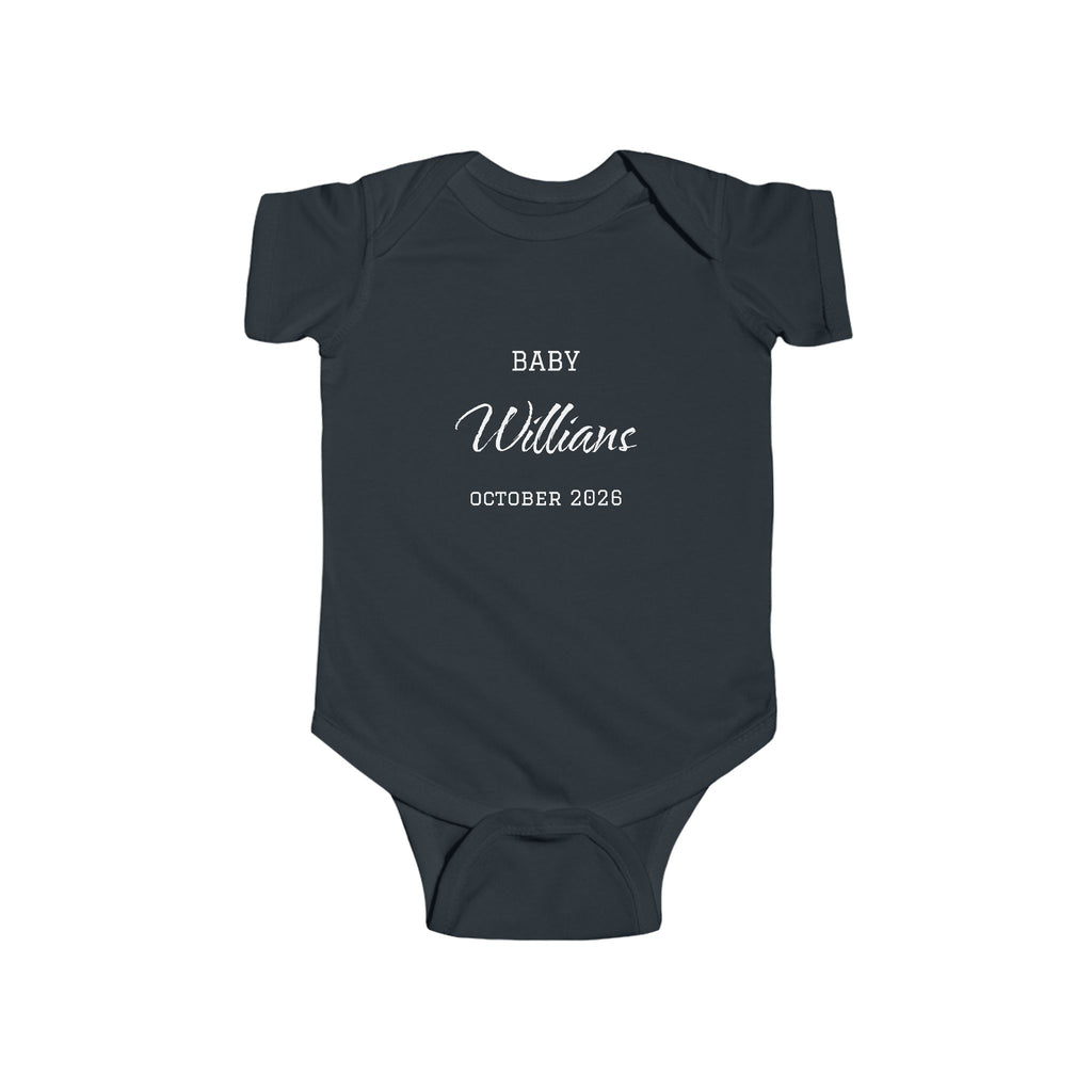 Personalized Baby Last Name Bodysuit, Pregnancy Announcement Onesie, Expected Due Date Baby Outfit, Custom Baby Gift