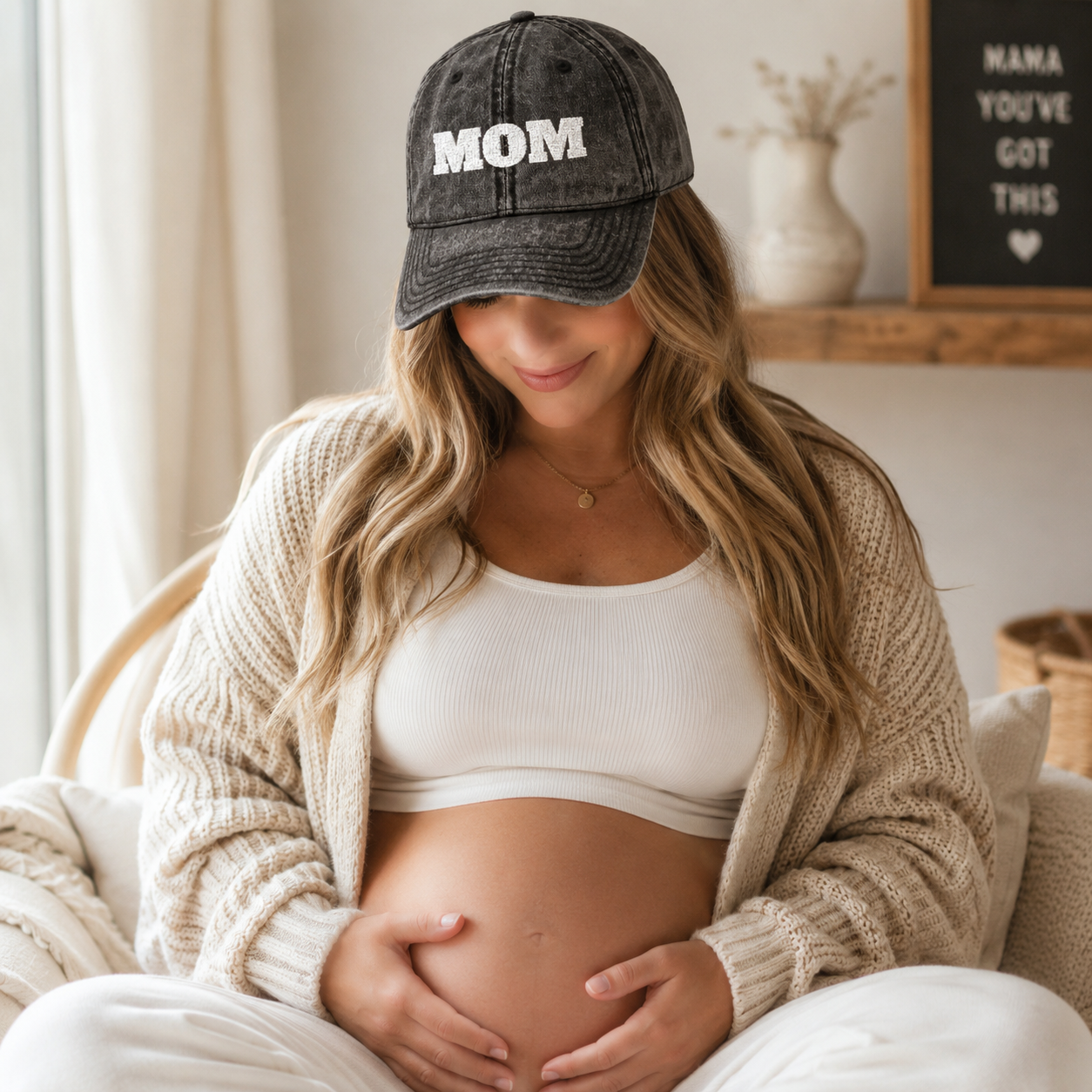 Personalized Embroidered Mom Dad Grandma Grandpa Hat, Custom Mama Nana Papa Vintage Baseball Cap, Pregnancy Announcement Gift