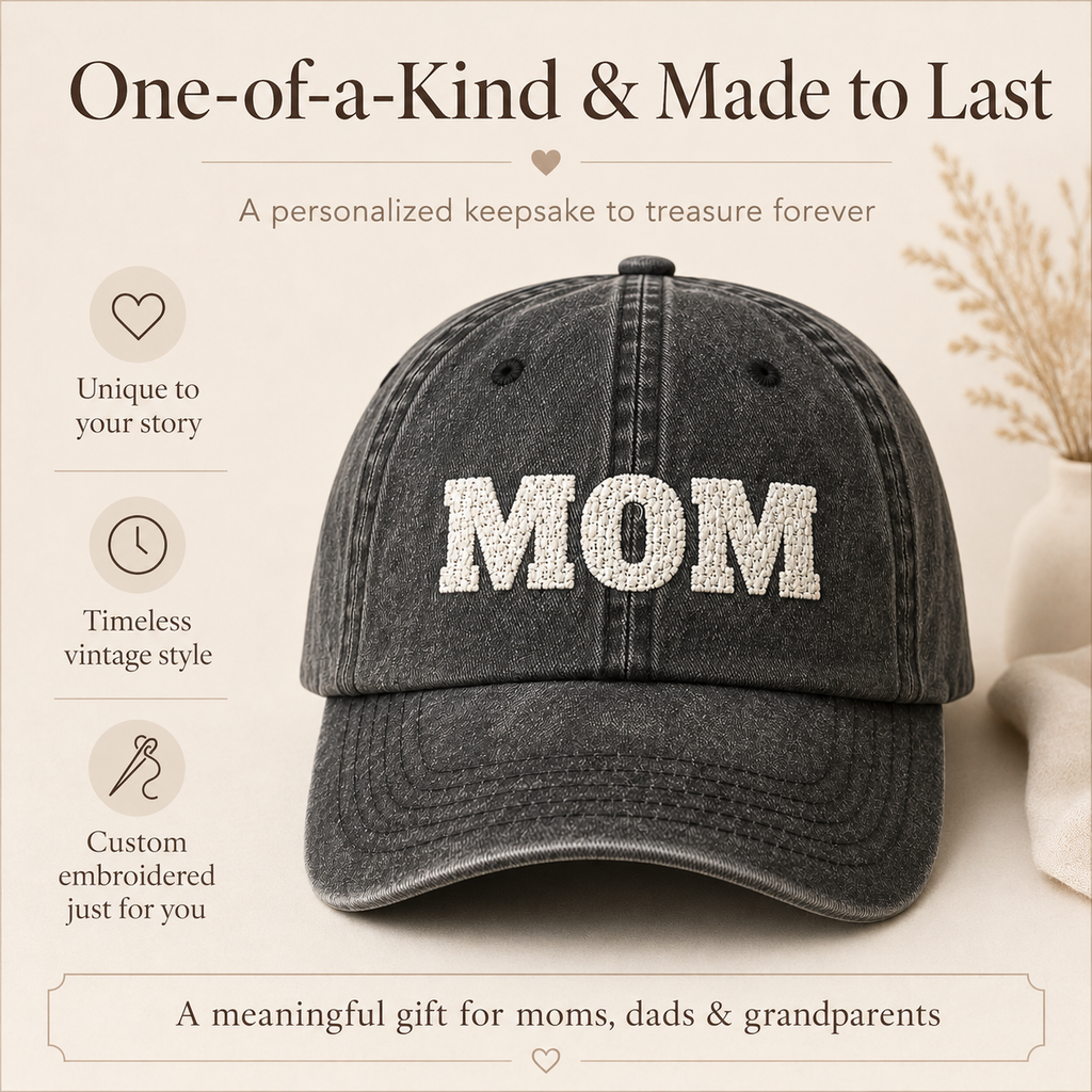 Personalized Embroidered Mom Dad Grandma Grandpa Hat, Custom Mama Nana Papa Vintage Baseball Cap, Pregnancy Announcement Gift