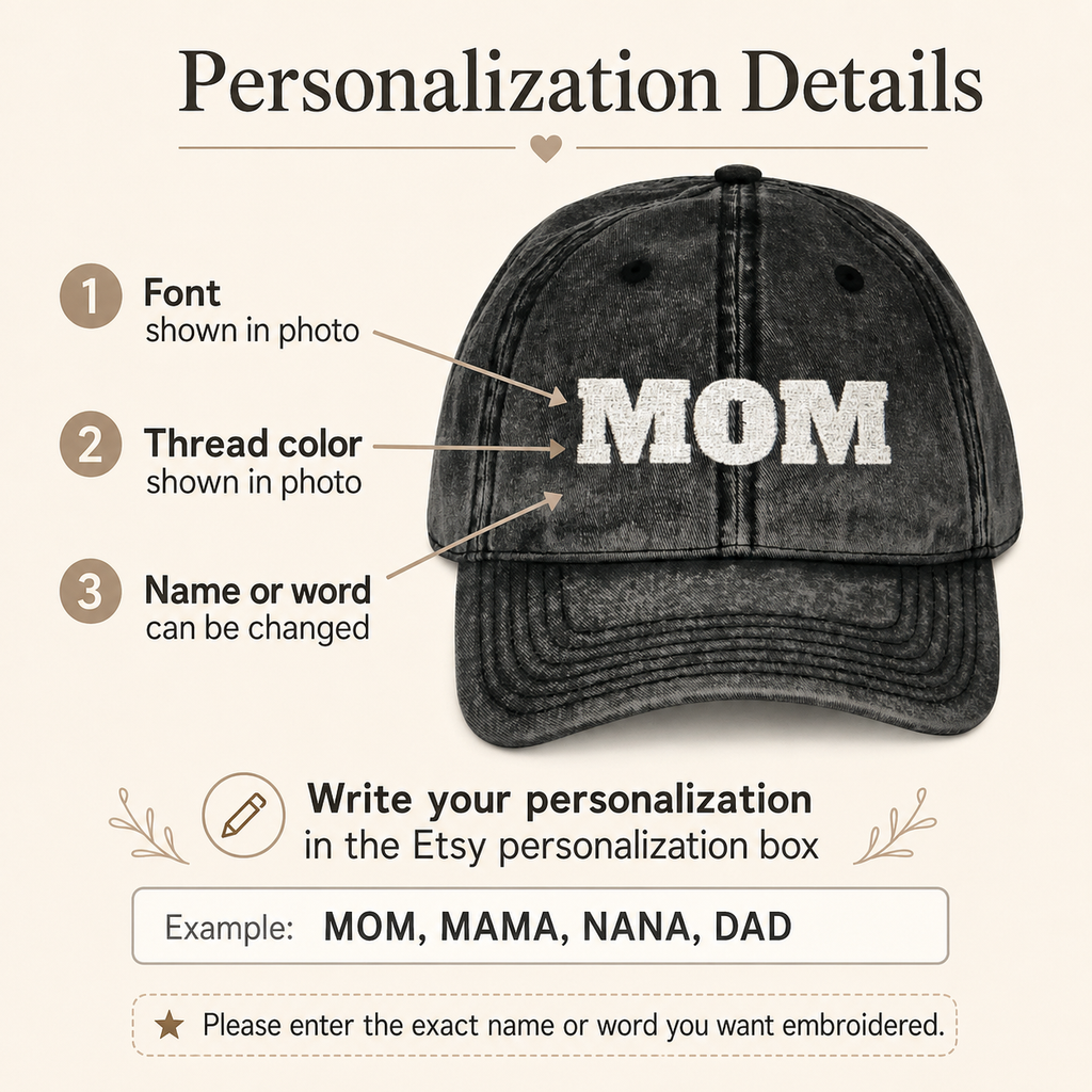 Personalized Embroidered Mom Dad Grandma Grandpa Hat, Custom Mama Nana Papa Vintage Baseball Cap, Pregnancy Announcement Gift