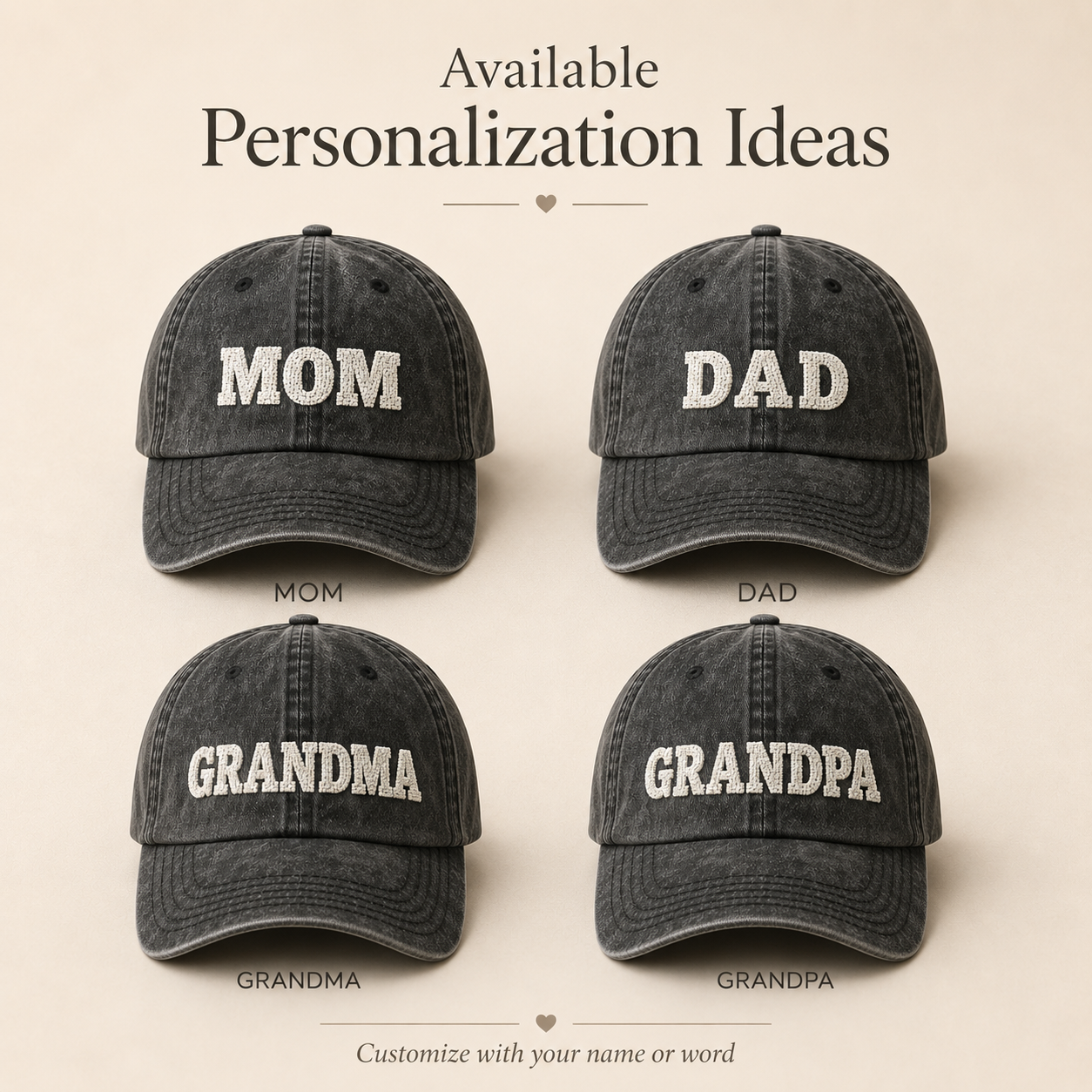 Personalized Embroidered Mom Dad Grandma Grandpa Hat, Custom Mama Nana Papa Vintage Baseball Cap, Pregnancy Announcement Gift