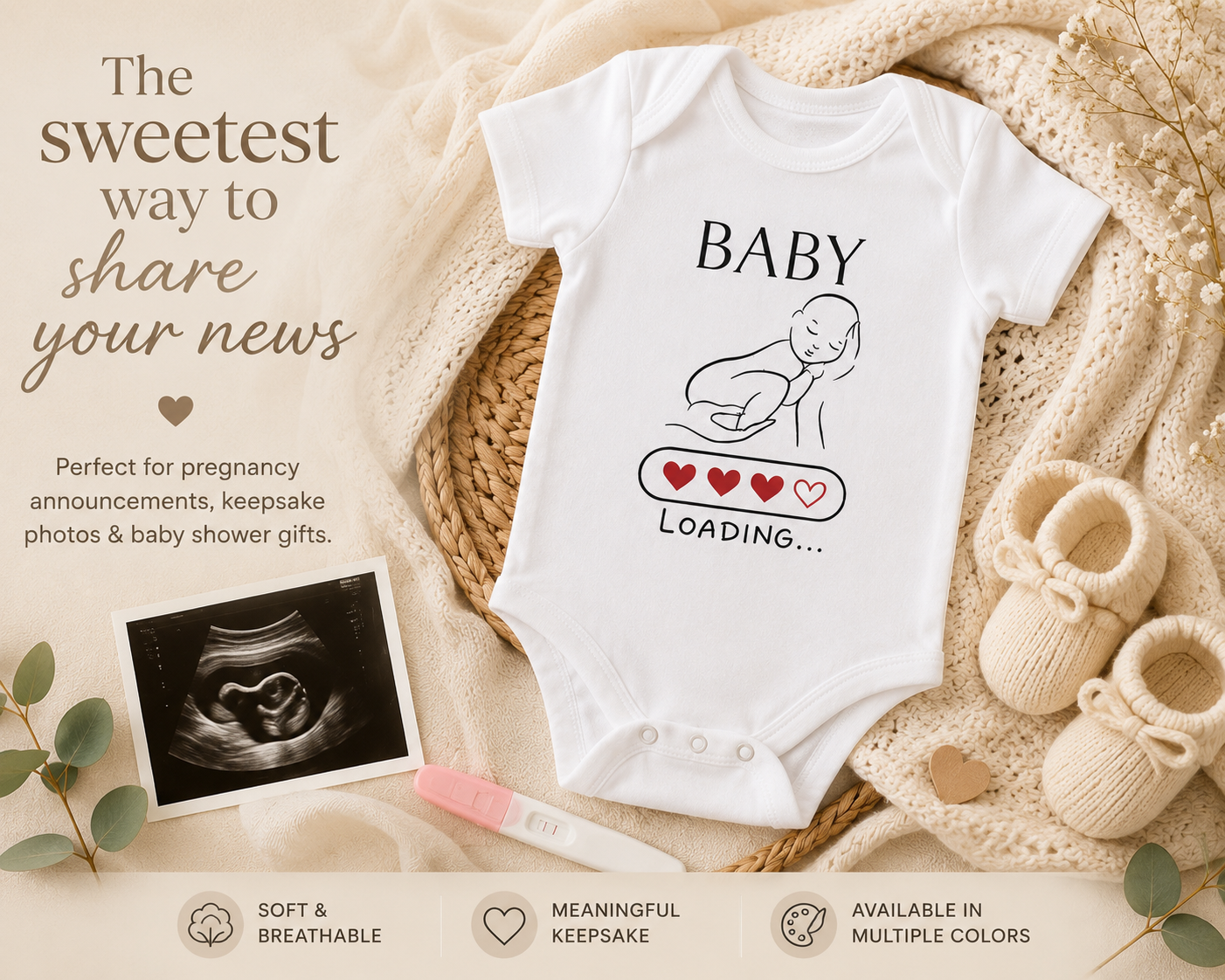 Baby Loading Onesie infant bodysuit | pregnancy announcement, baby shower