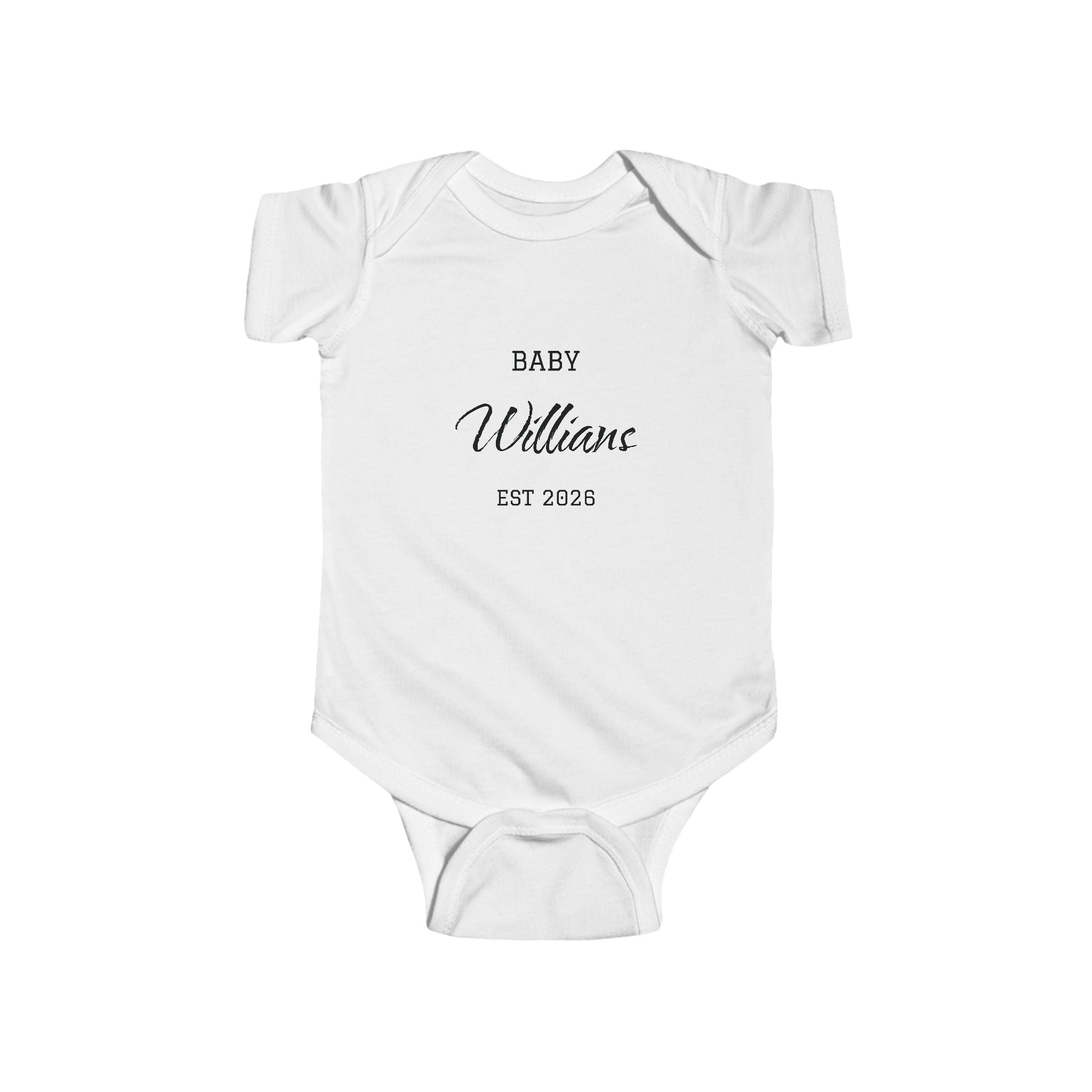 Personalized Baby Last Name Bodysuit, Pregnancy Announcement Onesie, Expected Due Date Baby Outfit, Custom Baby Gift