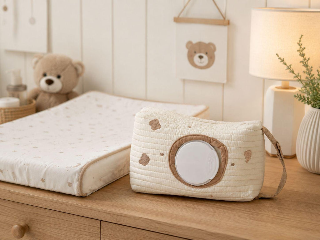 Quilted Wipes Pouch — Bear Print Baby Wipe Holder