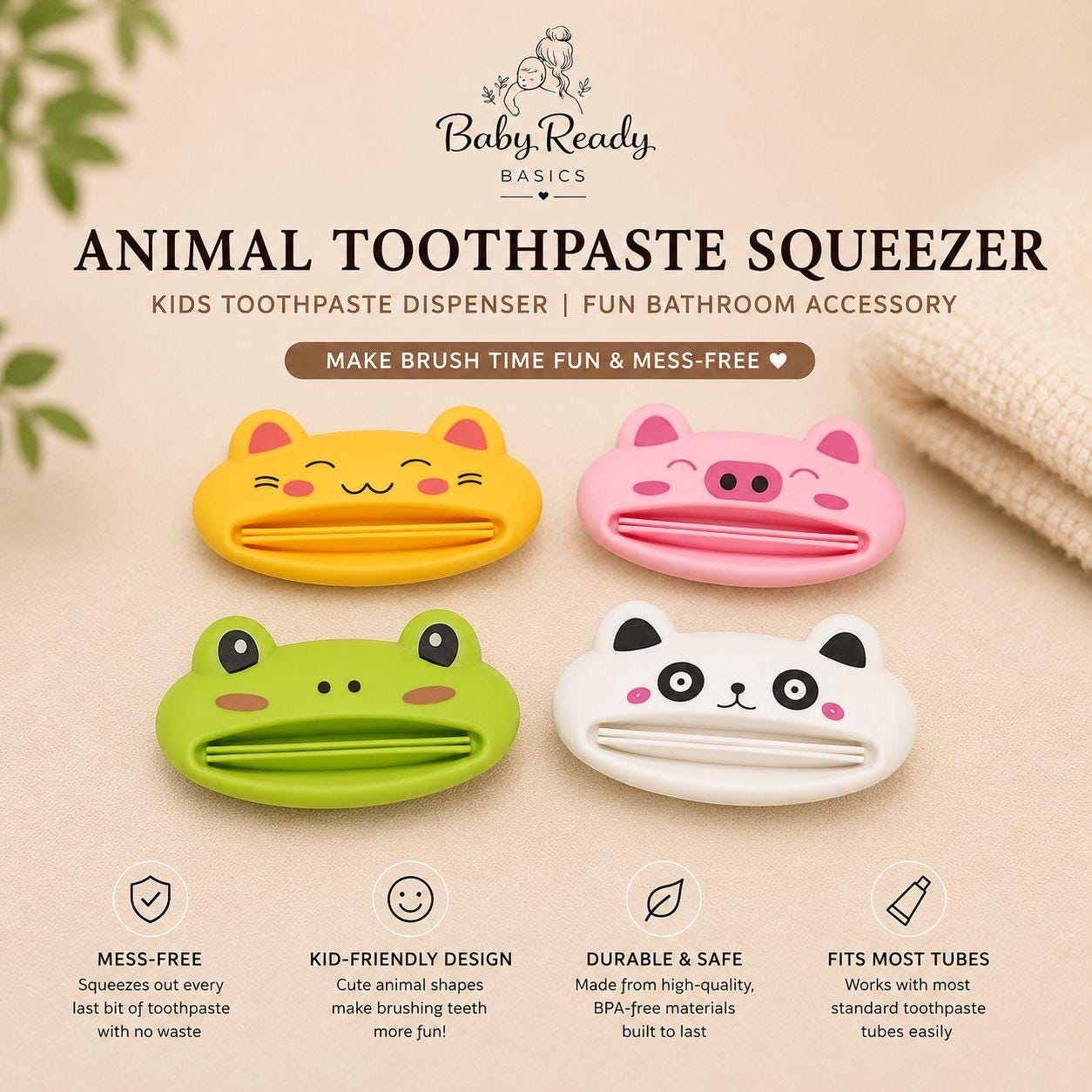 Animal Toothpaste Squeezer — Fun Kids Bathroom Accessory