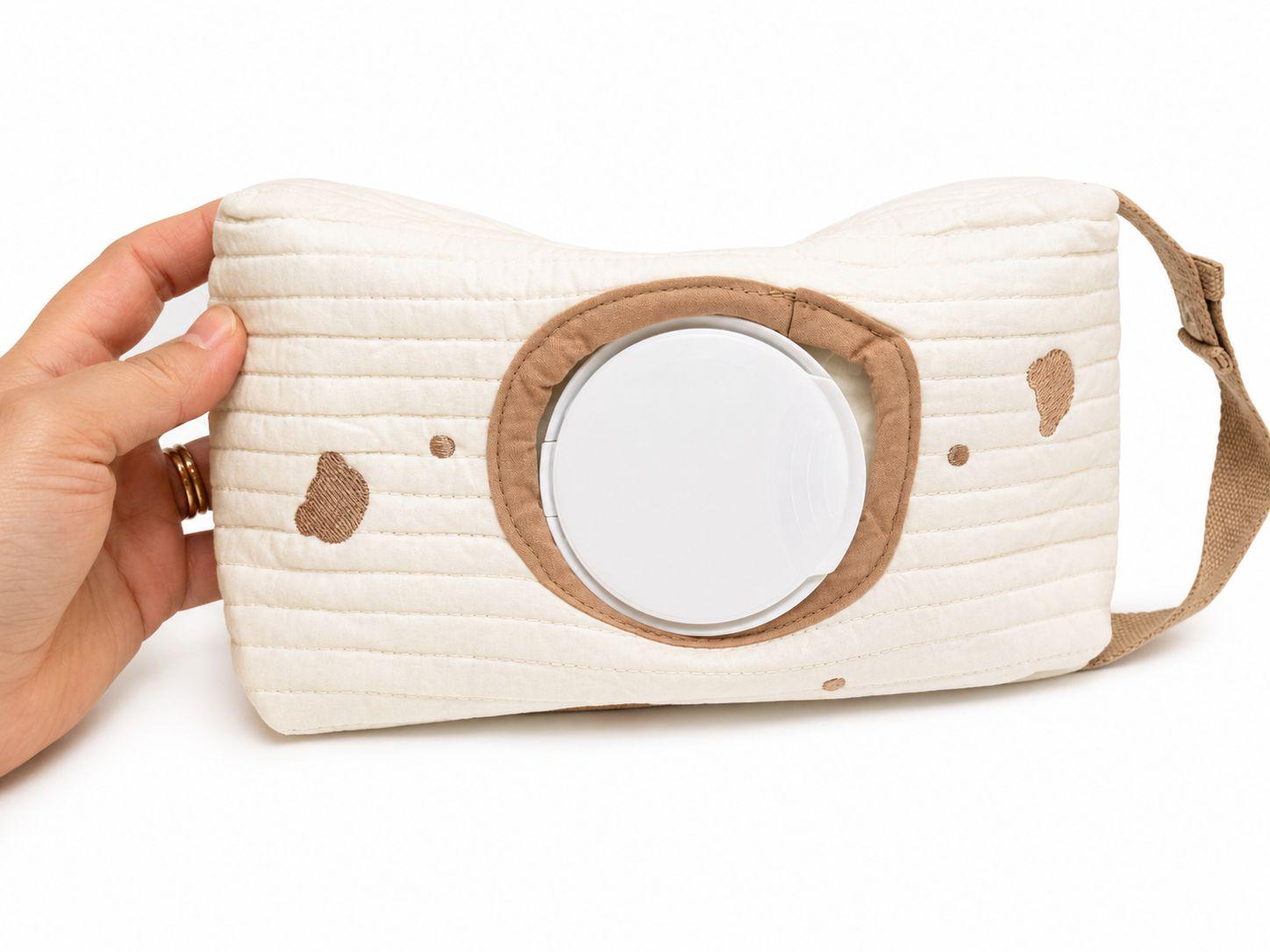 Quilted Wipes Pouch — Bear Print Baby Wipe Holder