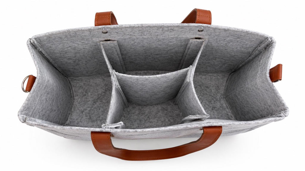 Felt Diaper Caddy Organizer, Baby Essentials Storage Basket, Portable Nursery Bag