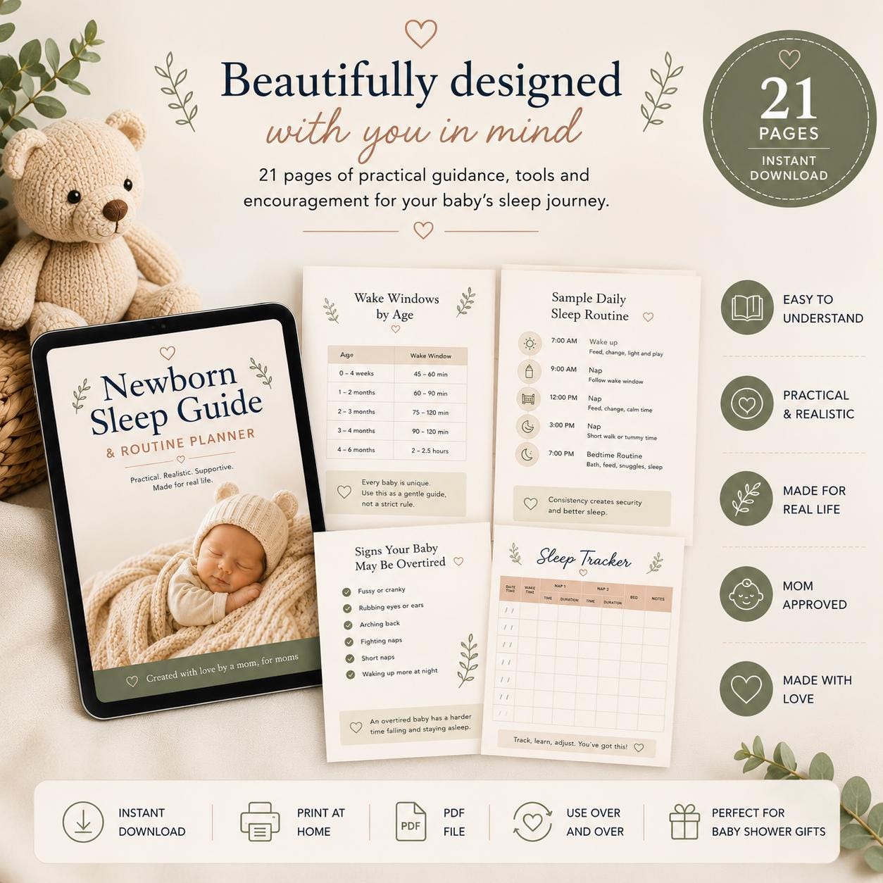 Newborn Sleep Guide | Wake Windows, Sleep Schedule, Naps & Colic Support PDF