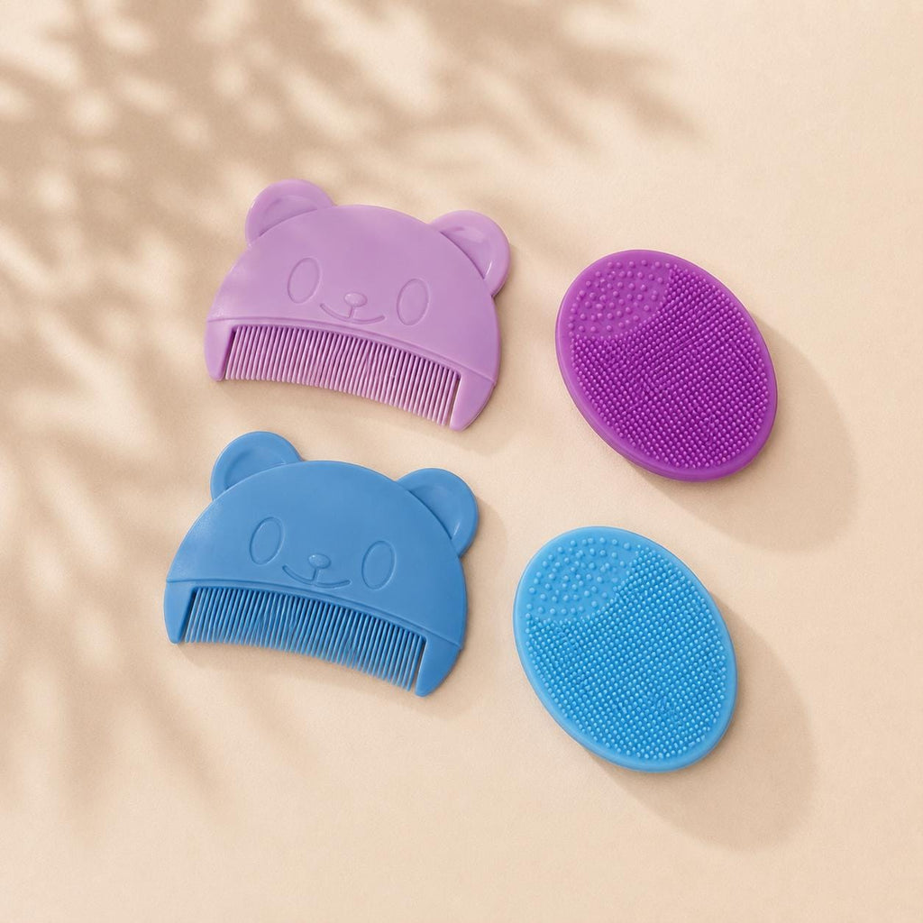 Baby Cradle Cap Brush Set | Silicone Scalp Scrubber, Gentle Hair Comb
