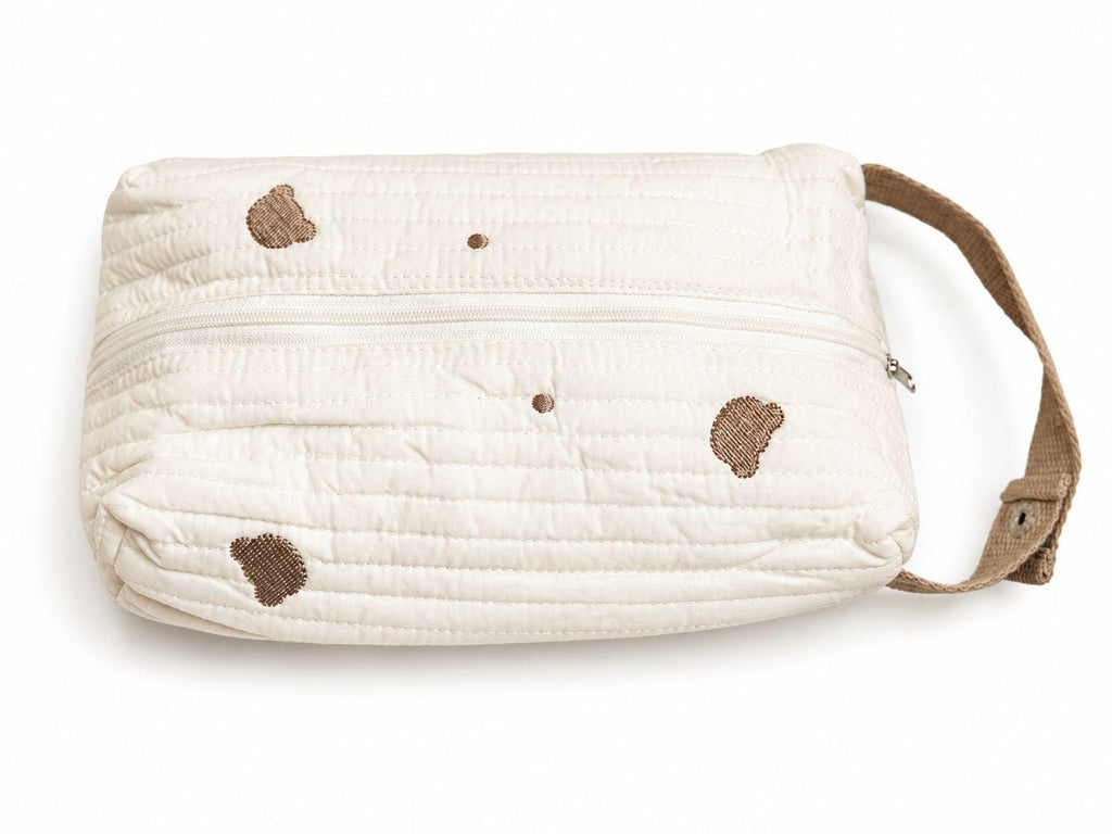 Quilted Wipes Pouch — Bear Print Baby Wipe Holder