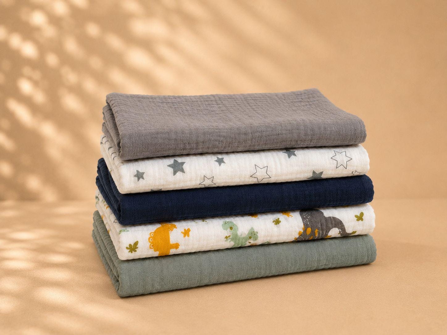 Soft Muslin Burp Cloths | 5 Pack Newborn Essentials, Baby Shower Gift