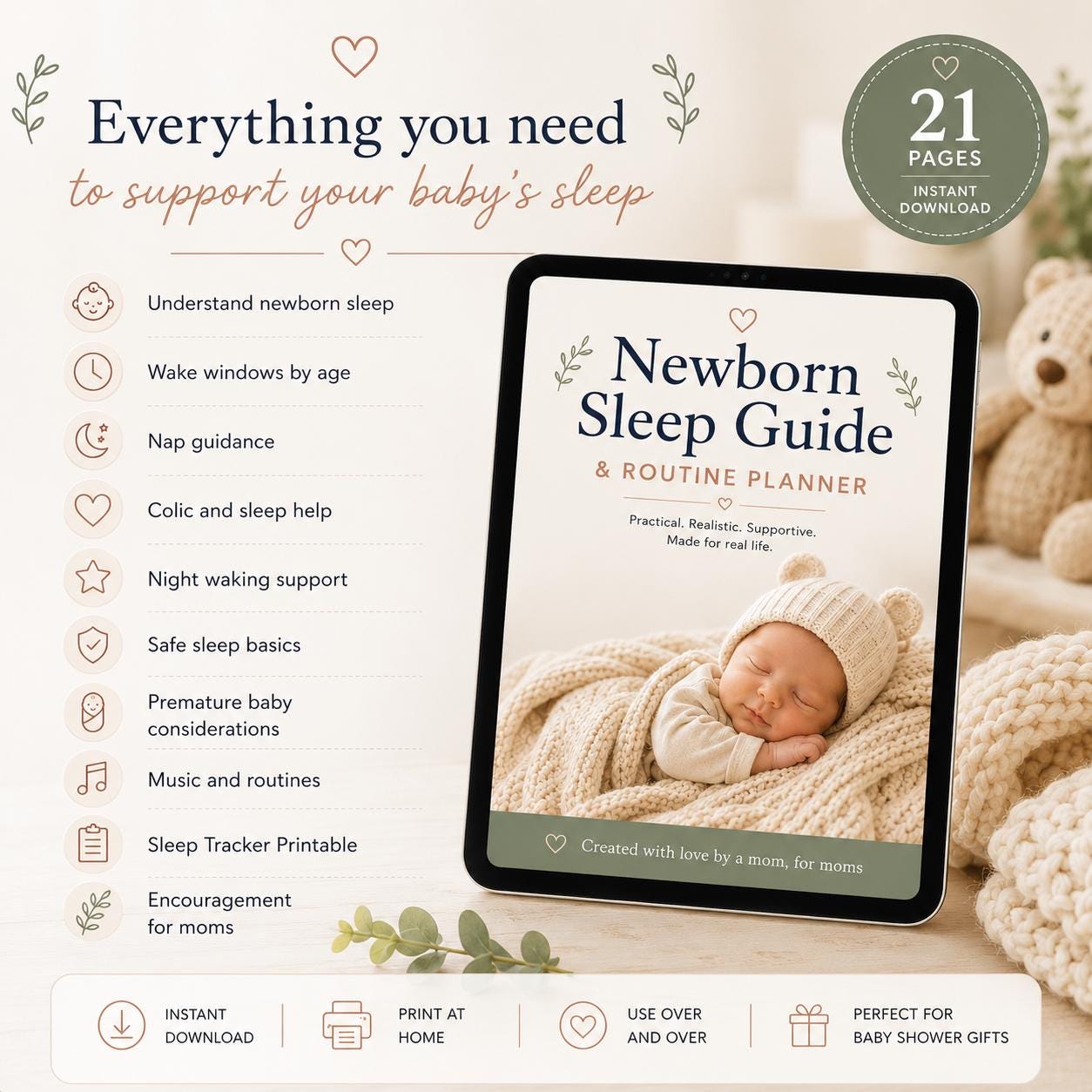 Newborn Sleep Guide | Wake Windows, Sleep Schedule, Naps & Colic Support PDF