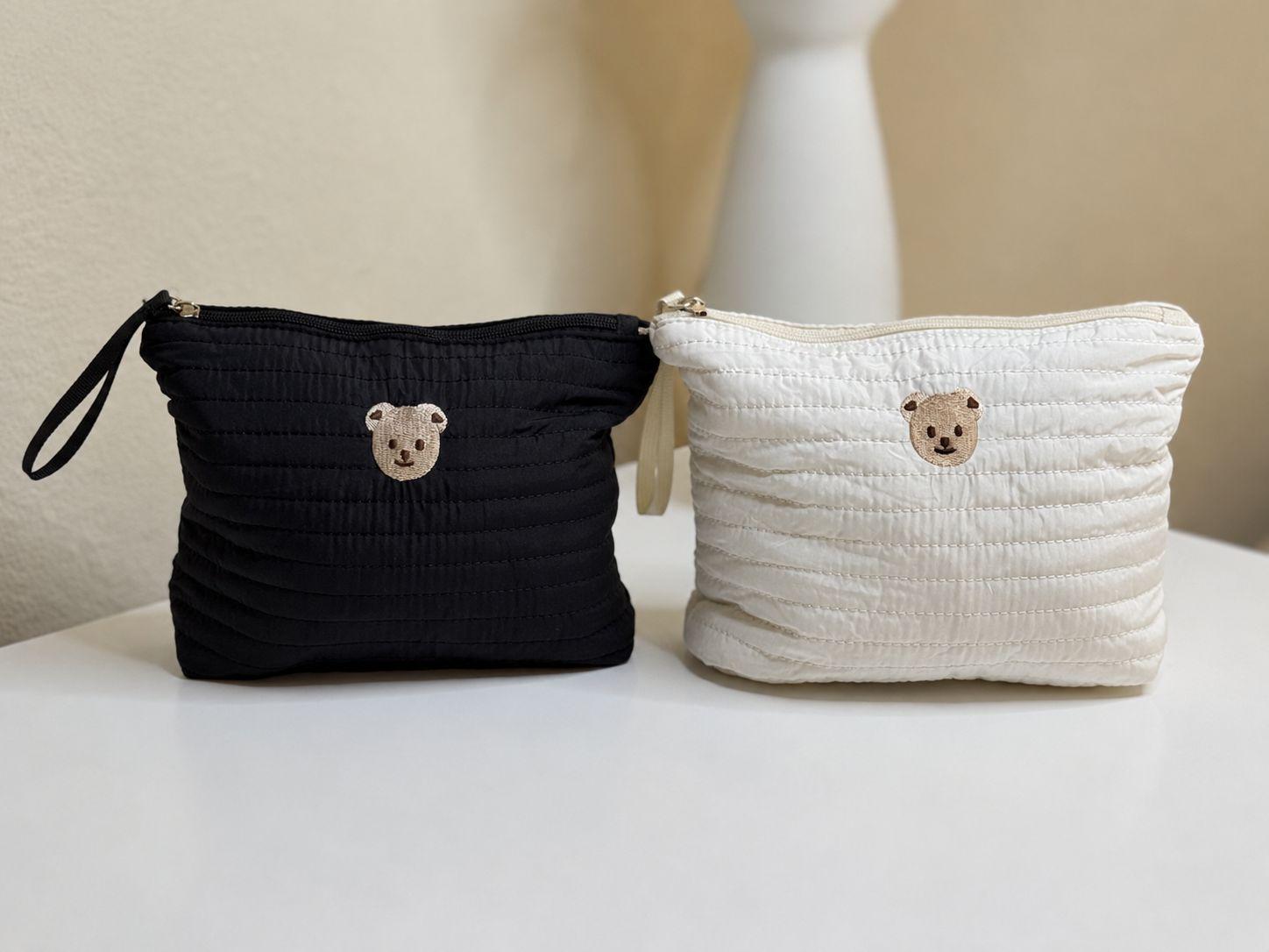 Quilted Teddy Bear Pouch — Baby Diaper Bag Organizer